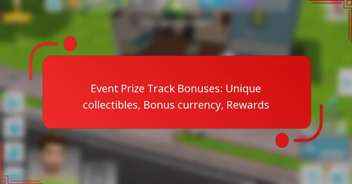 Event Prize Track Bonuses: Unique collectibles, Bonus currency, Rewards