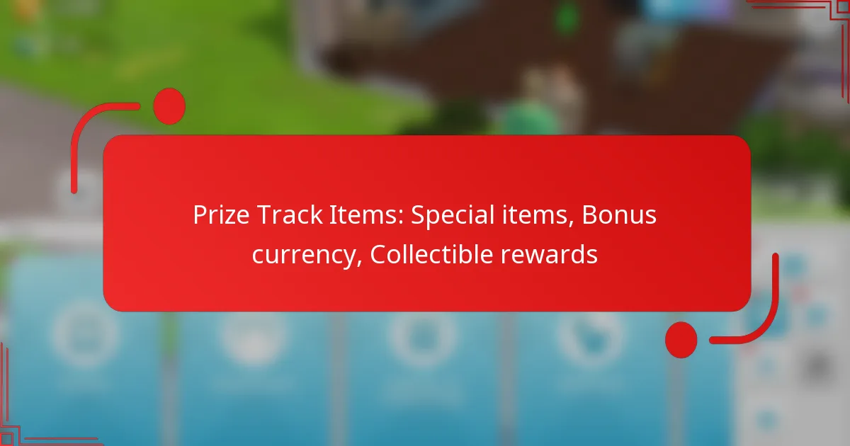 Prize Track Items: Special items, Bonus currency, Collectible rewards